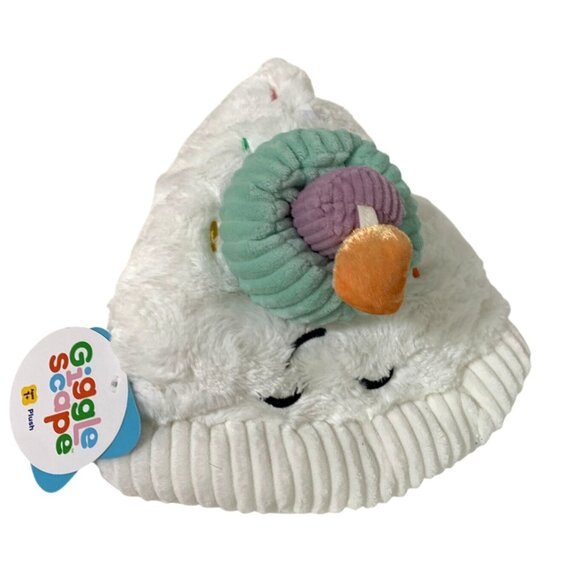 New Giggle Scape Plush White Happy Cake with Candle Stuffed Animal Doll Toy 10.5 - Picture 1 of 6